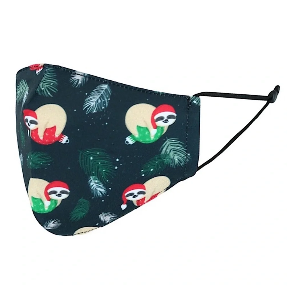 Care Cover Kid’s Protective Christmas Print Mask in Festive Sloths